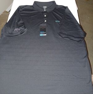 Big And Tall Mans Callaway Golf Polo Shirt Size 2XL Black 2X New With Tags